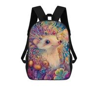 sinyumoney 3D Printed Kids School Backpack Whimsical Hedgehog in Dreamscape Fantasy Children School Bag Travel Rucksacks Fashion Book Bags Large Capacity Backpack 17inch