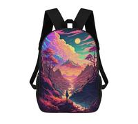 sinyumoney 3D Printed Kids School Backpack Whimsical Journey Through Colorful Landscapes Children School Bag Travel Rucksacks Fashion Book Bags Large Capacity Backpack 17inch