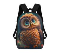 sinyumoney 3D Printed Kids School Backpack Whimsical Owl Artwork Children School Bag Travel Rucksacks Fashion Book Bags Large Capacity Backpack 17inch
