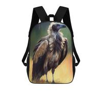 sinyumoney 3D Printed Kids School Backpack White Backed Vulture Backpacks Fashion Casual Children Backpacks Outdoor Casual Daypack Cute Travel Bags 17inch