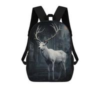 sinyumoney 3D Printed Kids School Backpack White Stag in Ruins Children School Bag Travel Rucksacks Fashion Book Bags Large Capacity Backpack 17inch