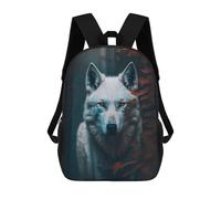 sinyumoney 3D Printed Kids School Backpack White Wolf in Autumn Forest Children School Bag Travel Rucksacks Fashion Book Bags Large Capacity Backpack 17inch