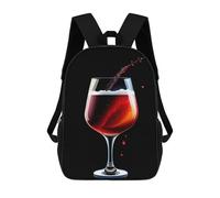 sinyumoney 3D Printed Kids School Backpack Wine Passion Empire Children School Bag Travel Rucksacks Fashion Book Bags Large Capacity Backpack 17inch