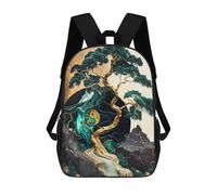 sinyumoney 3D Printed Kids School Backpack Yin And Yang Bonsai Tree Backpacks Fashion Casual Children Backpacks Outdoor Casual Daypack Cute Travel Bags 17inch