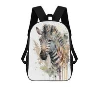 sinyumoney 3D Printed Kids School Backpack Zebra Watercolor Backpacks Fashion Casual Children Backpacks Outdoor Casual Daypack Cute Travel Bags 17inch