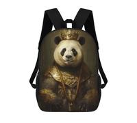 sinyumoney 3D Printed King Panda with A Crown School Backpack for Kids Children's 17inch Backpacks Boy Girl Book Bags Kids School Bag