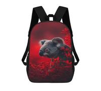 sinyumoney 3D Printed Koala in Red Berries School Bag Boys Girls Children's 17inch Backpack School Backpack Casual Fashion Backpack for in School Or Travel