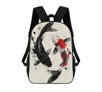 sinyumoney 3D Printed Koi Fish Couple Balance School Backpack for Kids Children's 17inch Backpacks Boy Girl Book Bags Kids School Bag