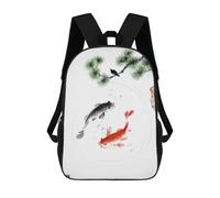 sinyumoney 3D Printed Koi Fish Minimalist Pond School Backpack Book 17inch Bags Fashion Backpacks Large Capacity Backpack Children Travel Rucksacks