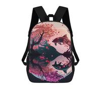 sinyumoney 3D Printed Koi Fish Ying Yang Children Backpacks Kids Cute School Backpack Outdoor Casual Daypack for Boys Middle School Students 17inch