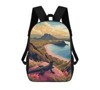 sinyumoney 3D Printed Komodo Island School Backpack for Kids Children's 17inch Backpacks Boy Girl Book Bags Kids School Bag