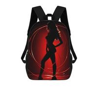 sinyumoney 3D Printed Lady in Red School Bag Boys Girls Children's 17inch Backpack School Backpack Casual Fashion Backpack for in School Or Travel