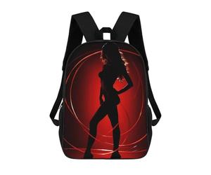 sinyumoney 3D Printed Lady in Red School Bag Boys Girls Children's 17inch Backpack School Backpack Casual Fashion Backpack for in School Or Travel