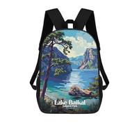 sinyumoney 3D Printed Lake Baikal National Park Russia Children Backpacks Kids Cute School Backpack Outdoor Casual Daypack for Boys Middle School Students 17inch