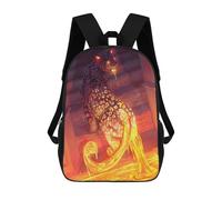 sinyumoney 3D Printed Lava Leopard Children Backpacks Kids Cute School Backpack Outdoor Casual Daypack for Boys Middle School Students 17inch