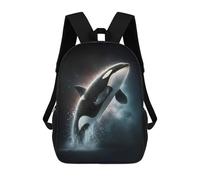 sinyumoney 3D Printed Leaping Orca in Starry Night School Book Bags Fashion Kids Large Capacity Backpack Children School Bag Travel Rucksacks 17inch