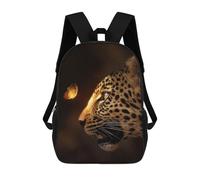 sinyumoney 3D Printed Leopard Glowing Butterfly Children Backpacks Kids Cute School Backpack Outdoor Casual Daypack for Boys Middle School Students 17inch