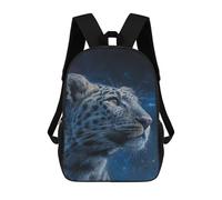 sinyumoney 3D Printed Leopard in The Night Sky Children's 17inch School Backpack for Kids High Capacity Travel Rucksacks Fashion Book Bags Kids School Bag