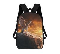 sinyumoney 3D Printed Leopard with Wings at Sunset School Bags Kids Backpacks Casual Fashion Backpacks Book Bags for Boys Elementary And Middle School Students 17inch