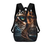 sinyumoney 3D Printed Leopard's Gaze Wild Eyes Close-Up School Backpack With Big Pockets for Kids Children's Backpacks Boy Girl Book Bags Kids School Bag 17inch