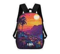 sinyumoney 3D Printed Lima, Peru Cityscape at Sunset School Book Bags Fashion Kids Large Capacity Backpack Children School Bag Travel Rucksacks 17inch