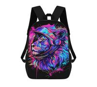 sinyumoney 3D Printed Lion Astronaut Helmet Art Print-1 School Backpack for Kids Children's 17inch Backpacks Boy Girl Book Bags Kids School Bag