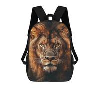 sinyumoney 3D Printed Lion Portrait Children Backpacks Kids Cute School Backpack Outdoor Casual Daypack for Boys Middle School Students 17inch