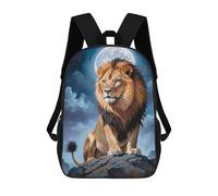sinyumoney 3D Printed Lion Under Moonlight School Bag Boys Girls Children's School Backpack Casual Fashion Backpack for in School Or Travel 17inch
