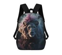 sinyumoney 3D Printed Lion Water Neon Smoke Art School Backpack for Kids Children's 17inch Backpacks Boy Girl Book Bags Kids School Bag