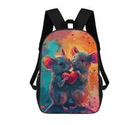 sinyumoney 3D Printed Love Mice Heart Illustration School Backpack Book 17inch Bags Fashion Backpacks Large Capacity Backpack Children Travel Rucksacks