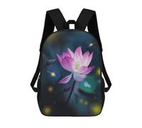sinyumoney 3D Printed Luminous Lotus Bloom School Backpack With Big Pockets for Kids, Children's Backpacks Book Bags Kids School Bag 17inch