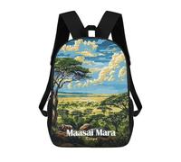 sinyumoney 3D Printed Maasai Mara Landscape School Bag Boys Girls Children's School Backpack Casual Fashion Backpack for in School Or Travel 17inch