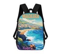 sinyumoney 3D Printed Madeira Portugal Coast School Book Bags Fashion Kids Large Capacity Backpack Children School Bag Travel Rucksacks 17inch