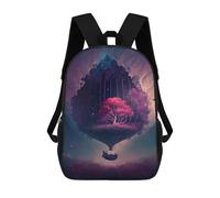 sinyumoney 3D Printed Magic Airship in Fantasy Sky School Bag Boys Girls Children's School Backpack Casual Fashion Backpack for in School Or Travel 17inch
