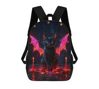 sinyumoney 3D Printed Magic Cat Children's 17inch School Backpack for Kids High Capacity Travel Rucksacks Fashion Book Bags Kids School Bag