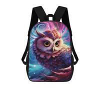 sinyumoney 3D Printed Magical Cosmic Owl Children's School Backpack for Kids High Capacity Travel Rucksacks Fashion Book Bags Kids School Bag Back Pack 17inch