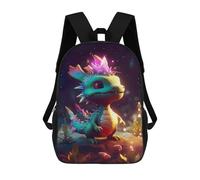 sinyumoney 3D Printed Magical Dragon Crown Children Backpacks Kids Cute School Backpack Outdoor Casual Daypack for Boys Middle School Students 17inch