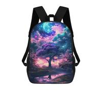 sinyumoney 3D Printed Magical Fantasy Forest Night Sky School Backpack for Kids Children's 17inch Backpacks Boy Girl Book Bags Kids School Bag