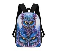 sinyumoney 3D Printed Magical Fantasy Owl Artwork Children's School Backpack for Kids High Capacity Travel Rucksacks Fashion Book Bags Kids School Bag Back Pack 17inch