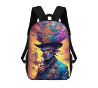 sinyumoney 3D Printed Magical Floral Sorcerer Children's School Backpack for Kids High Capacity Travel Rucksacks Fashion Book Bags Kids School Bag Back Pack 17inch