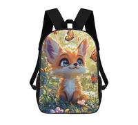 sinyumoney 3D Printed Magical Fox Garden School Bag Boys Girls Children's 17inch Backpack School Backpack Casual Fashion Backpack for in School Or Travel