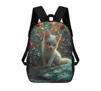 sinyumoney 3D Printed Magical Fox with Peacock Tail School Backpack With Big Pockets for Kids Children's Backpacks Boy Girl Book Bags Kids School Bag 17inch