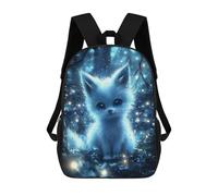 sinyumoney 3D Printed Magical Glowing Fox School Bag Boys Girls Children's 17inch Backpack School Backpack Casual Fashion Backpack for in School Or Travel