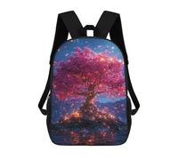 sinyumoney 3D Printed Magical Glowing Tree School Bag Boys Girls Children's 17inch Backpack School Backpack Casual Fashion Backpack for in School Or Travel
