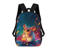 sinyumoney 3D Printed Magical Mouse with Candle Children's 17inch School Backpack for Kids High Capacity Travel Rucksacks Fashion Book Bags Kids School Bag
