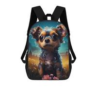 sinyumoney 3D Printed Magical Night Garden with Cute Dog School Backpack With Big Pockets for Kids, Children's Backpacks Book Bags Kids School Bag 17inch