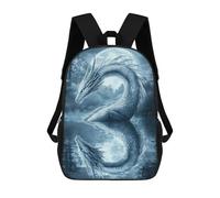 sinyumoney 3D Printed Magical Silver Dragon Children Backpacks Kids Cute School Backpack Outdoor Casual Daypack for Boys Middle School Students 17inch