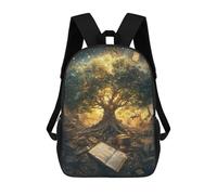 sinyumoney 3D Printed Magical Tree of Knowledge Children's 17inch School Backpack for Kids High Capacity Travel Rucksacks Fashion Book Bags Kids School Bag