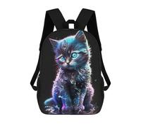 sinyumoney 3D Printed Magical Water Kitten School Backpack With Big Pockets for Kids Children's Backpacks Boy Girl Book Bags Kids School Bag 17inch