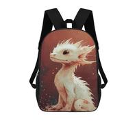 sinyumoney 3D Printed Magical White Dragon Artwork Children's School Backpack for Kids High Capacity Travel Rucksacks Fashion Book Bags Kids School Bag Back Pack 17inch